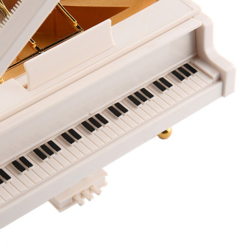 Music Box Boutique with Dancing Girl Classical Day White Gold Piano Song home ornaments or birthday