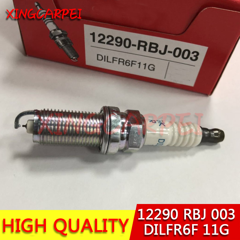 4pcs/lot 12290-RBJ-003 DILFR6F11G Car Iridium Spark Plug Fit For Honda Insight 1.3 12290 RBJ 003 DILFR6F 11G