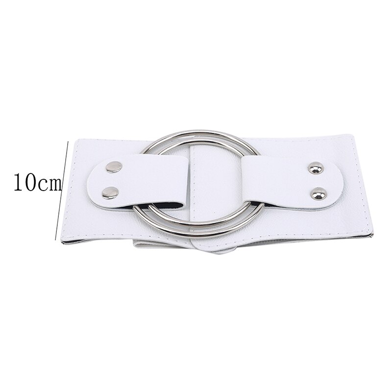 Vintage bred talje elastiske bælter til kvinder elastisk korset linning hule metal stor ring kvinders bælte overdrive cummerbund