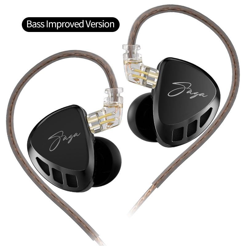 KZ Saga Inear HiFi Earphones Dynamic Tunable Balanced Armature Headphones 3.5mm Detachable Cable Monitor Noise Reduction Earbuds: Blue