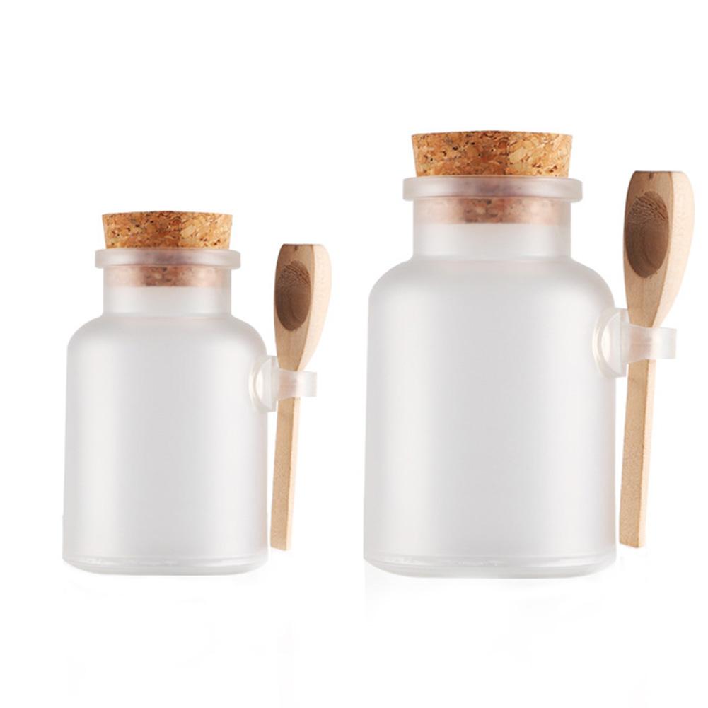 100ml 200ml runde abs badesalt flaske glas maske pulver creme flaske varer opbevaring krukker med træske