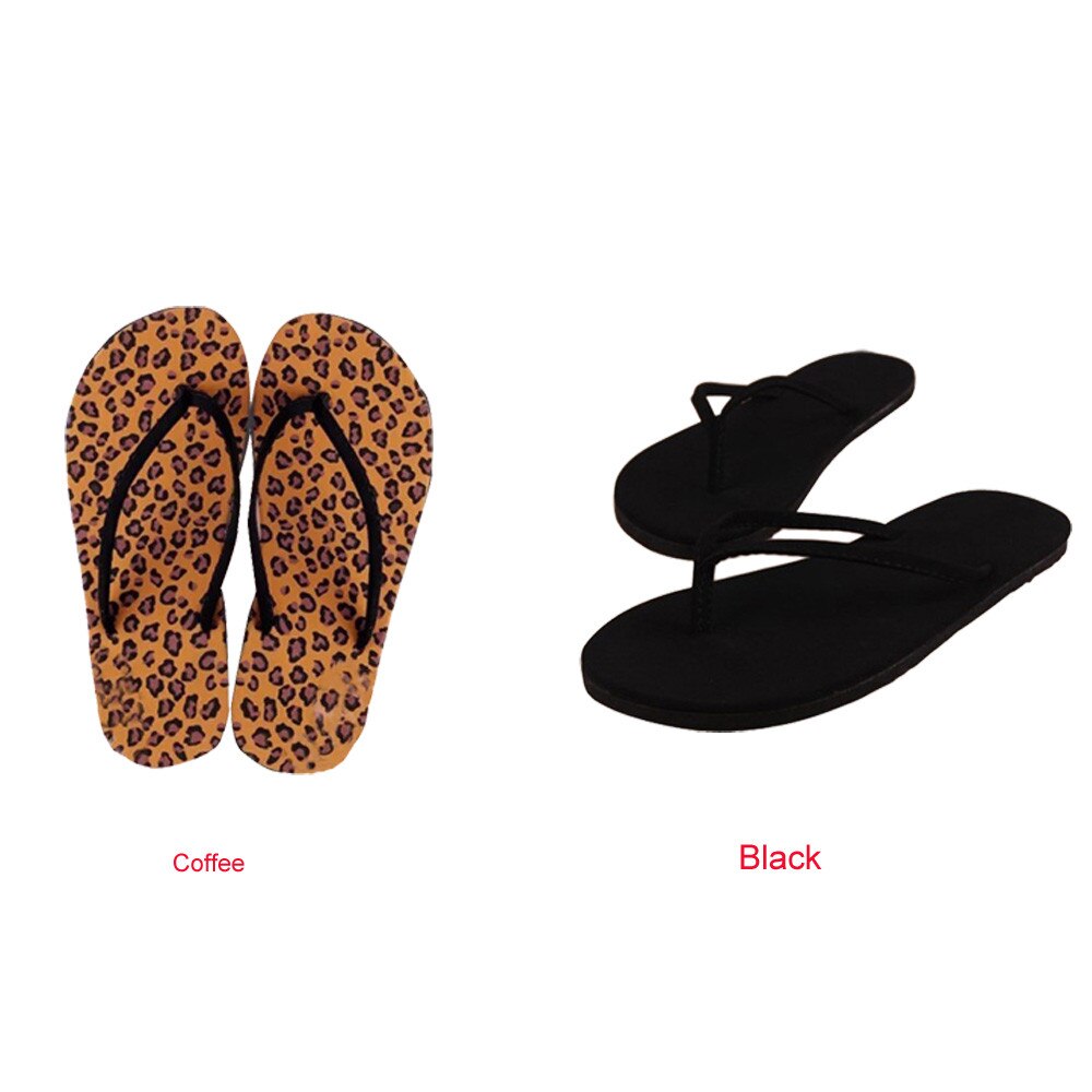 Women Summer Leopard Print Flip Flops Casual Shoes Slip Outdoor Sandals Ladies Summer Casual Beach Slipers Босоножки #T1P