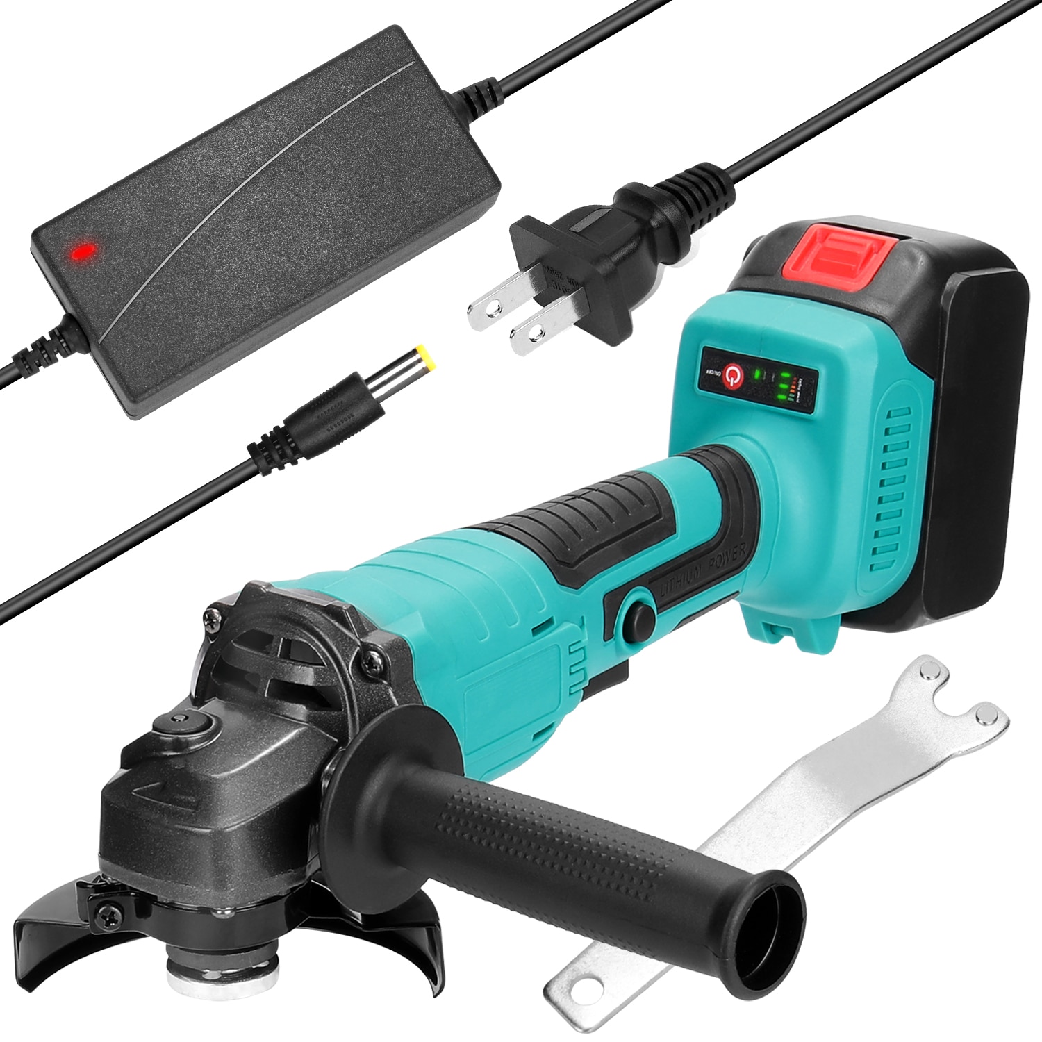 Angle Grinder Portable Multifunctional 18V Electric Angle Grinder 11000rpm High Rotation Speed Grinding Tool Cutting Wood Iron