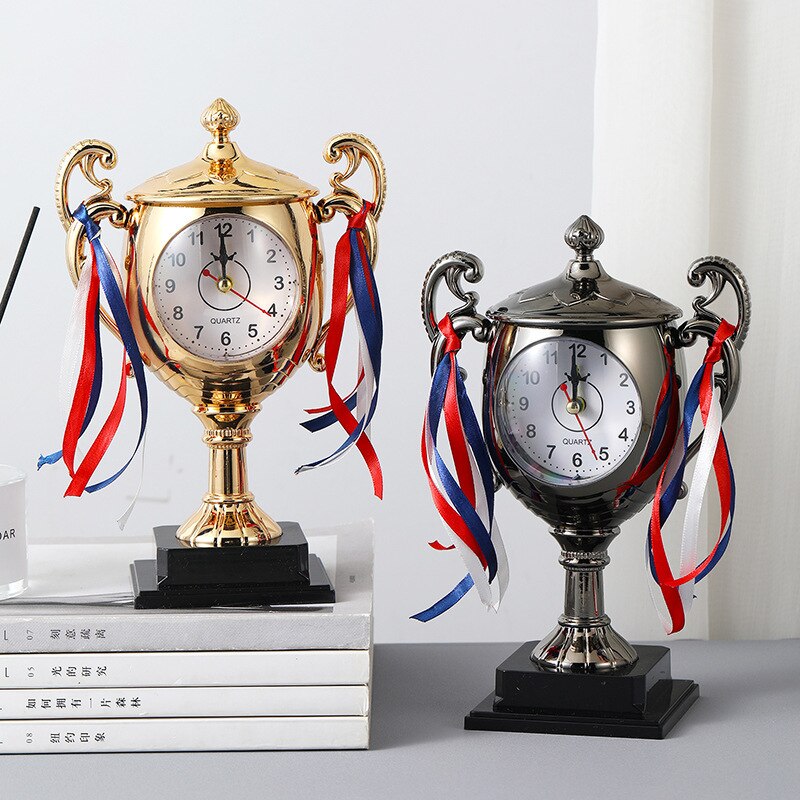 Trophy Small Alarm Clock Ornaments Desktop Children Bedside Wake-up Stereoscopic Student Prizes