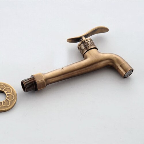 Extra Long Antique Brass Single Handle Kitchen faucet wall mounted Laundry bathroom Mop Water Tap SZ-8665F: Antique 1