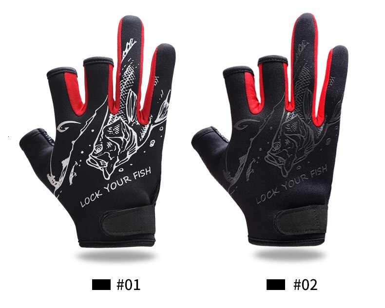 Hommes hiver trois doigt coupe gants de pêche épaississement imperméable garder au gant de pêche résistant au froid résistant à l'usure M-L-XL