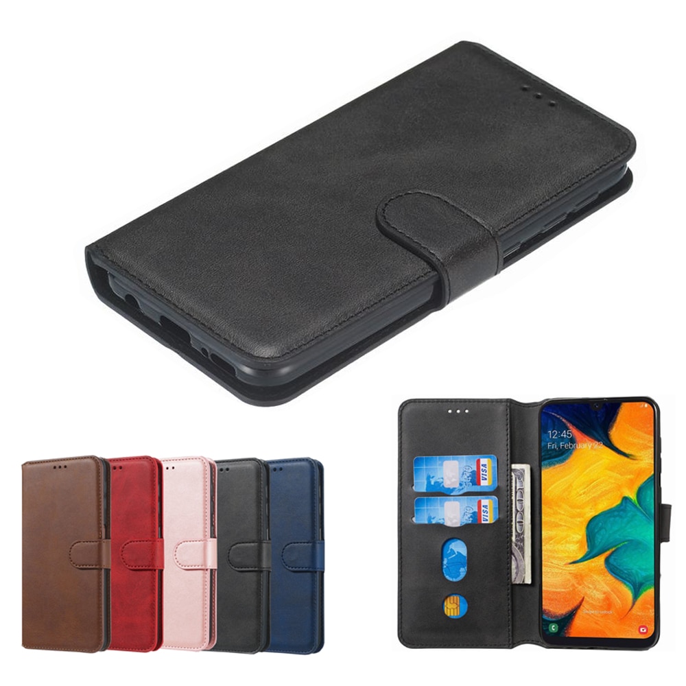 Funda magnética de lujo para Samsung Galaxy A20 E S, cartera Retro de cuero liso para teléfono Samsung A20E A20S