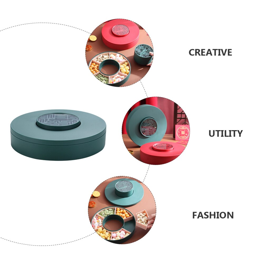 1pc Home Candy Box Compartments Dried Fruit Candy Box Food Storage Plate