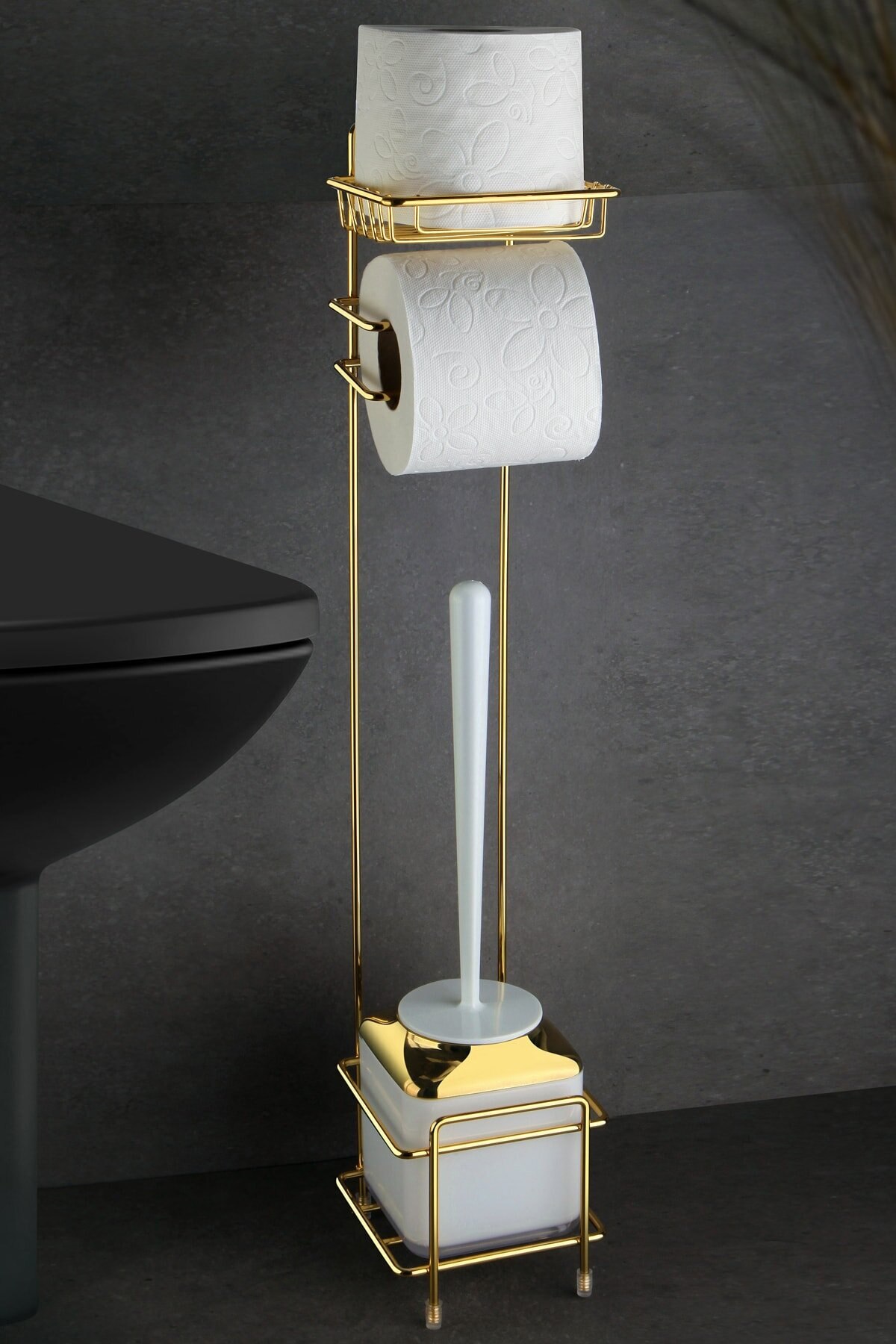 Wc pinsel, mülleimer und Serviette Halfter einstellen badezimmer zubehör innovativ luxus Gold Lagerung organizer neue stil zu hause: Modell 8