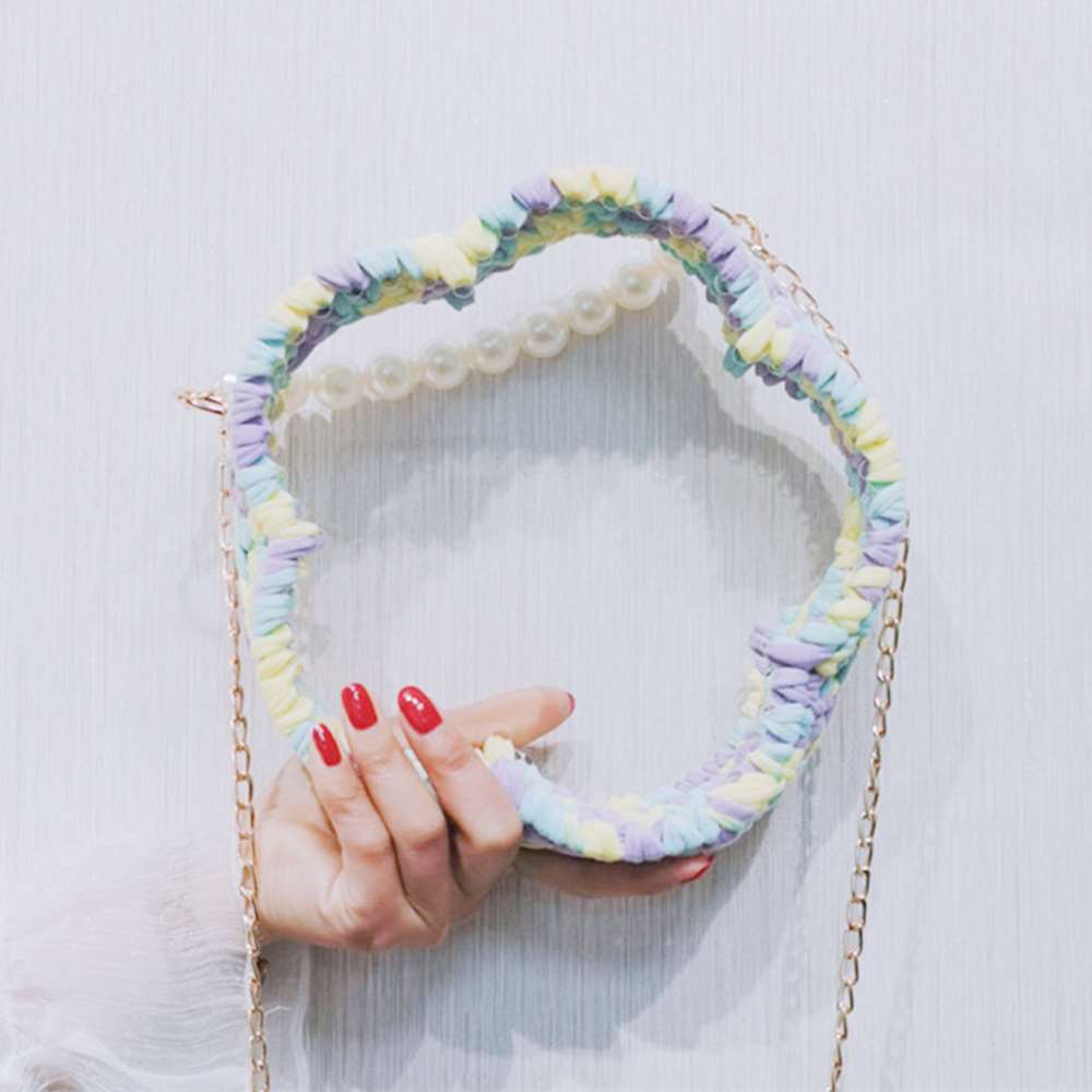 Diy stickad väska söt transparent akrylbräda material handvävd tillbehör transparent platta blommformad fläta
