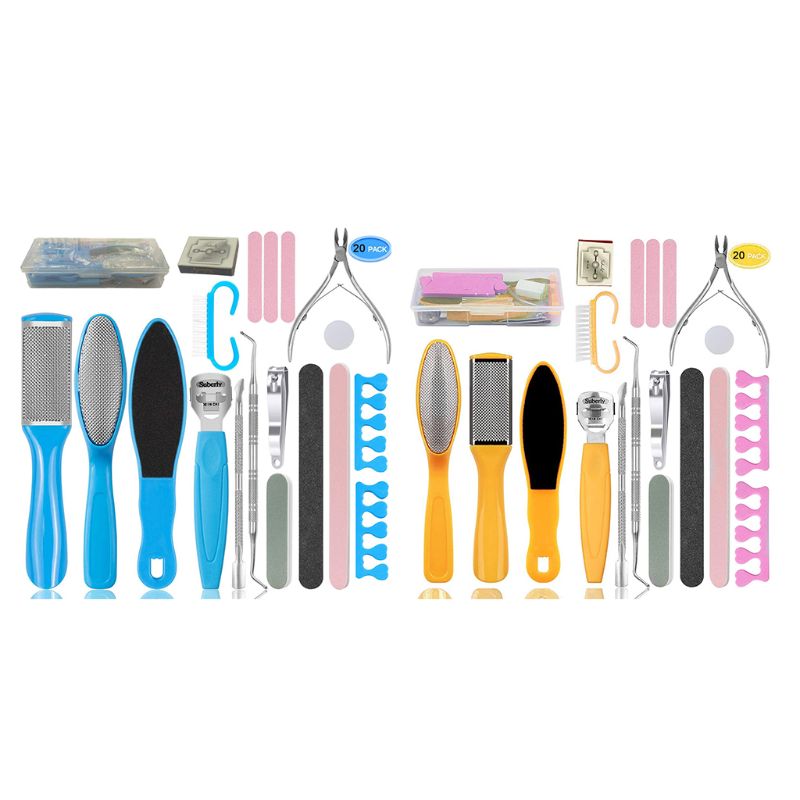 20 pcs Foot Scrubber Pedicure Tools Kit Rasp Foot File Callu Remover Set Feet Exfoliating Scrubber Cleaner