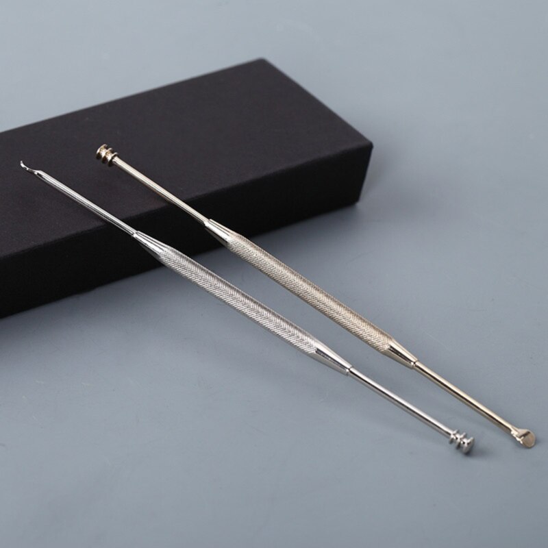 1Pc Double-Ended Rvs Spiraal Oor Pick Lepel Oor Wax Verwijderen Cleaner Ear Care Beauty Tool Draagbare 2 Kleuren