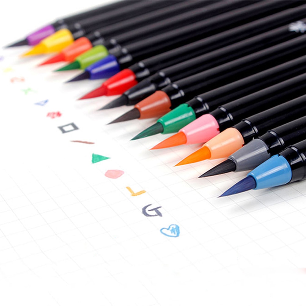 Tegning kunst forsyninger akvarel kunst tusch penne pensler farvet kalligrafi maleri pen skoleartikler 20 farver
