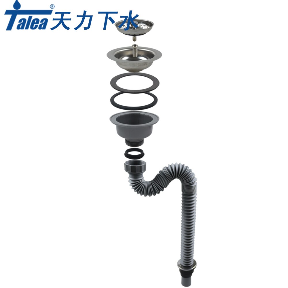 Talea 114mm/110mm zeef enkele afvoerpijp keuken gootsteen afvoer slang afvoersysteem geurverwijderende keuken gootsteen zeef slang