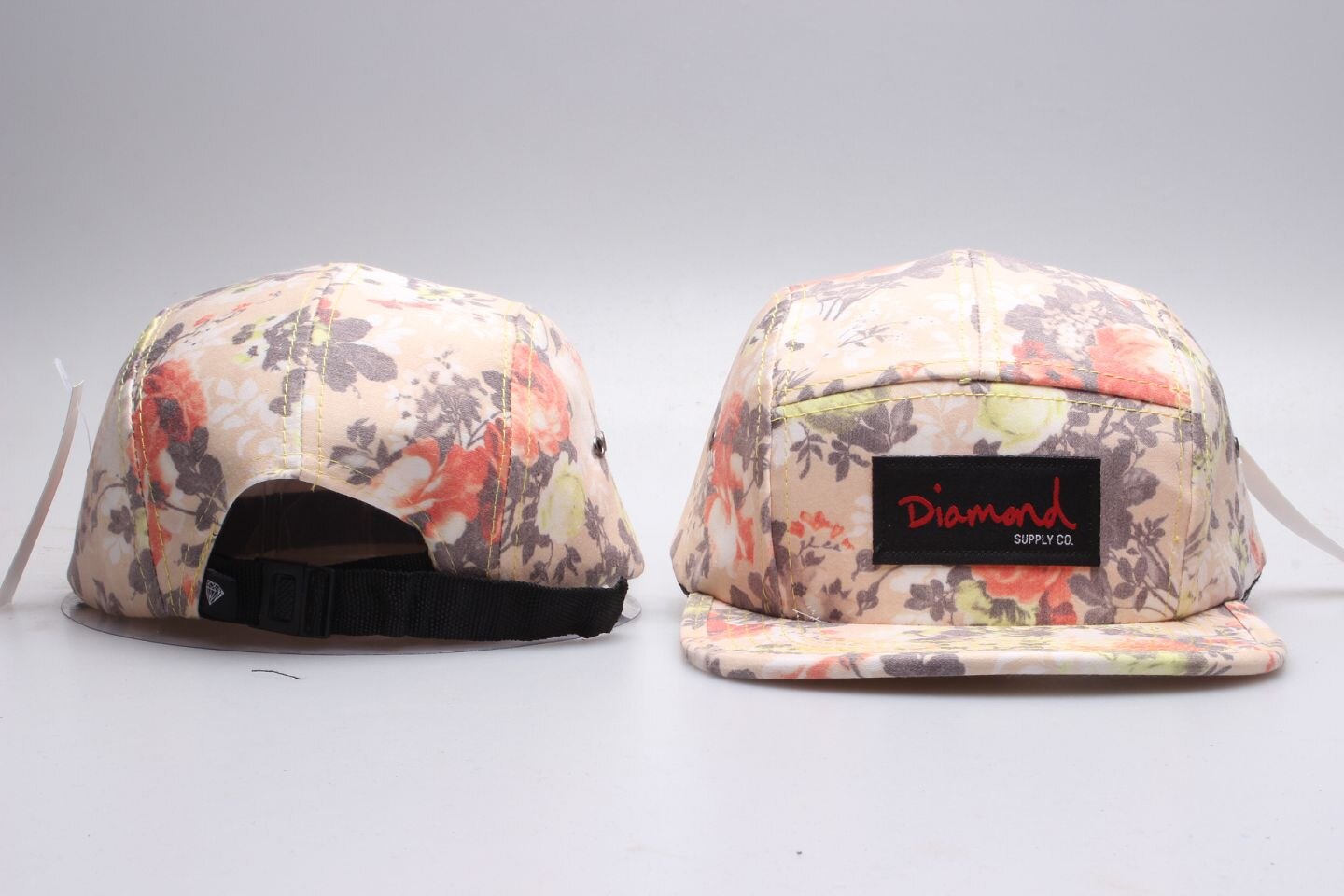 Summer Spring outdoor casual Embroidery Fitted Flat Hats Floral 5 panel hats classic strapback bone: YP16