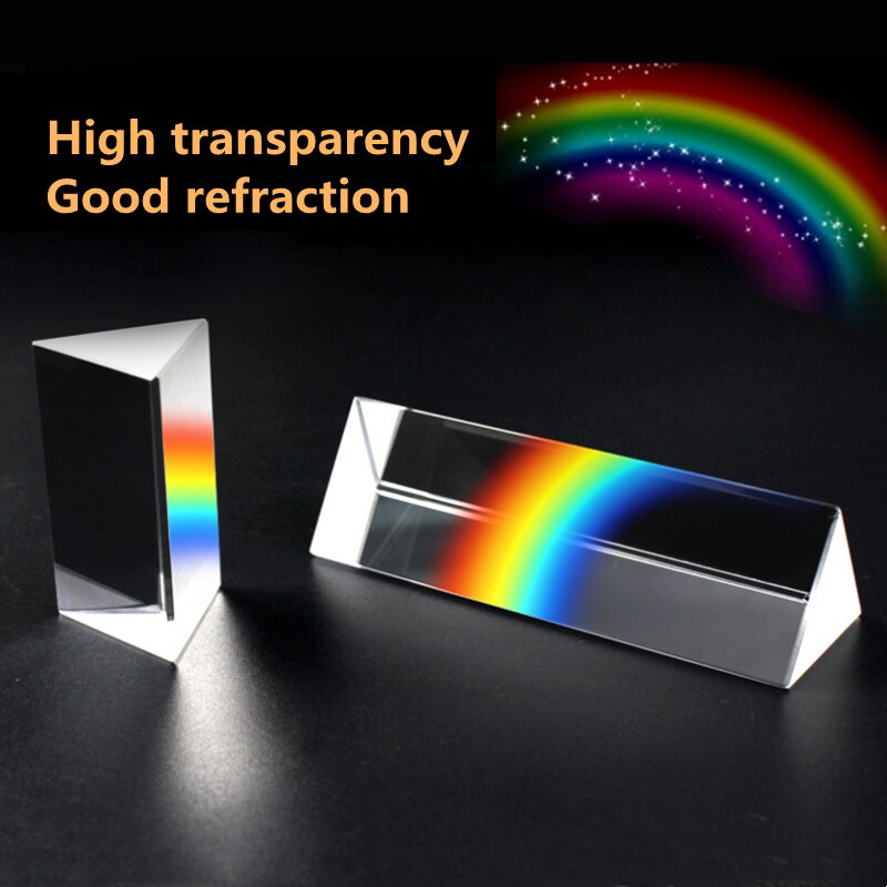 30*30*30*50 Physical Refraction Rainbow Prism Physical Prism Optical Triangular Prism Refractor K9 Triangular Prism