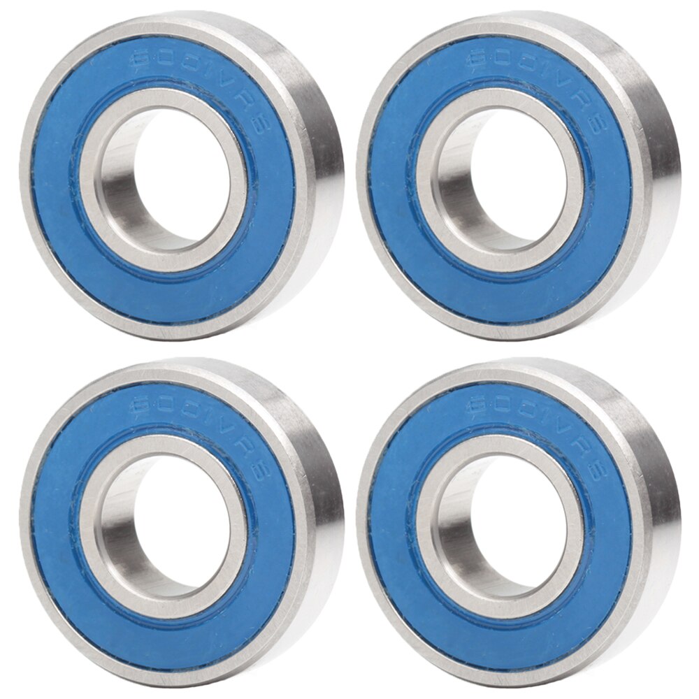 6001 VRS – roulements MAX 12x28x8mm (4 pièces), Pivot de vélo en acier chromé bleu scellé avec graisse, roulement à billes complet pour chariot 6001LLU