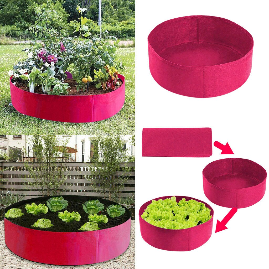 Stoff Angehoben Garten Bett 50 Gallonen Runde Pflanzen Container Wachsen Taschen Atmungsaktive Fühlte Stoff Pflanzer Topf für Pflanzen Kindergarten Topf