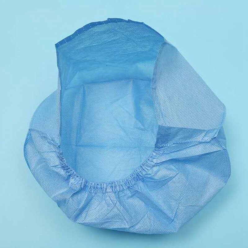 20 stk engangs badehætte bouffant caps vandtæt hår turban hat sygeplejerske støvtætte arbejdshatte voksen blå non-woven hovedbetræk