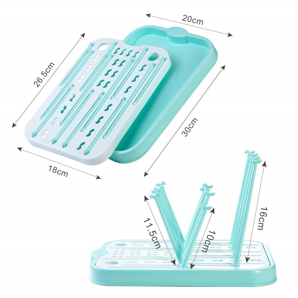 AMTOY vert bleu rose bébé biberon étendoir comptoir séchoir avec égouttoir pour biberons et accessoires directe