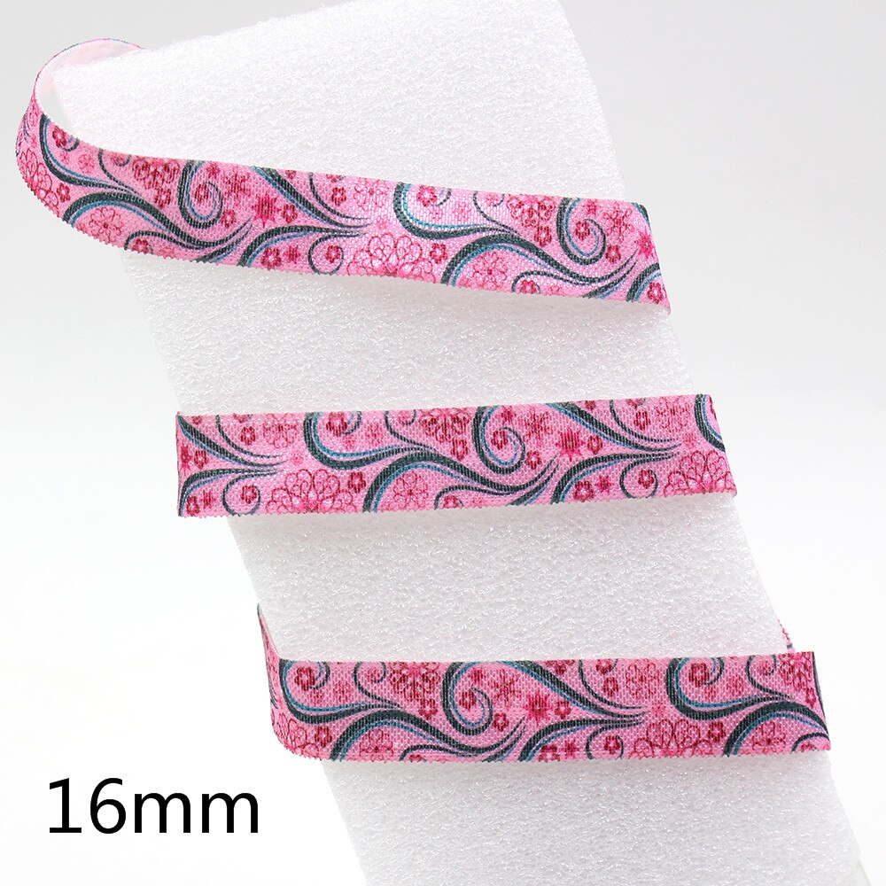 5yds,5/8" flowers Fold Over Elastic Stretch Foldover FOE Elastics for Hair Ties Headbands DIY handmade Accessories,E-20421-609: E-20421-611