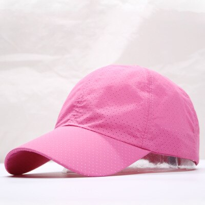 Solid Zomer Baseball Cap Mannen Snapback Vrouwen Sneldrogend Mesh Cap Ademend Zonnehoed Bone Masculino Trucker Cap: Rose red