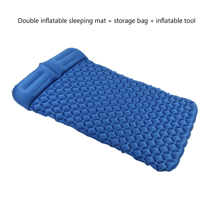 Opblaasbare Kamp Matras/Self Opblaasbare Matrassen/Opblaasbare Matras Slapen Pad Outdoor 2 Persoon Kamp Mat Tent Mat Reizen: Blauw