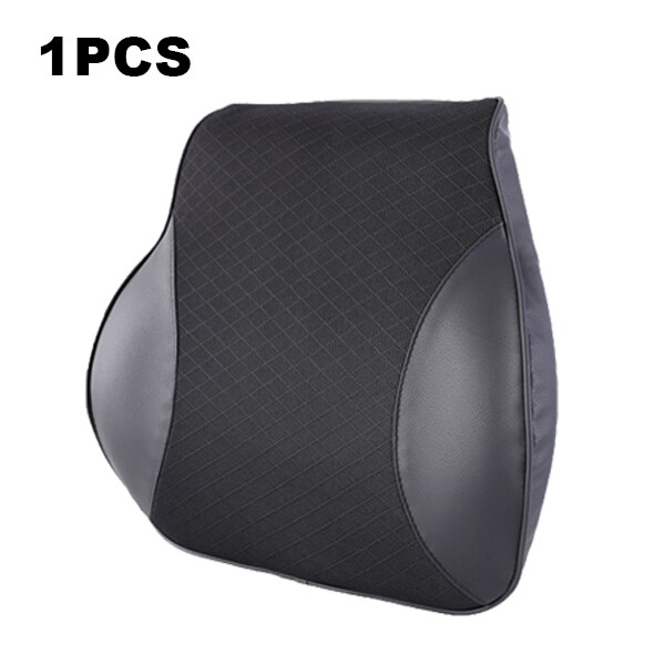 Auto Kussens 3D Memory Foam Warme Auto Nekkussen PU Leer Auto Zitkussen Universele Lumbale Terug Ondersteuning Auto Accessoires: 1PC Lumbar