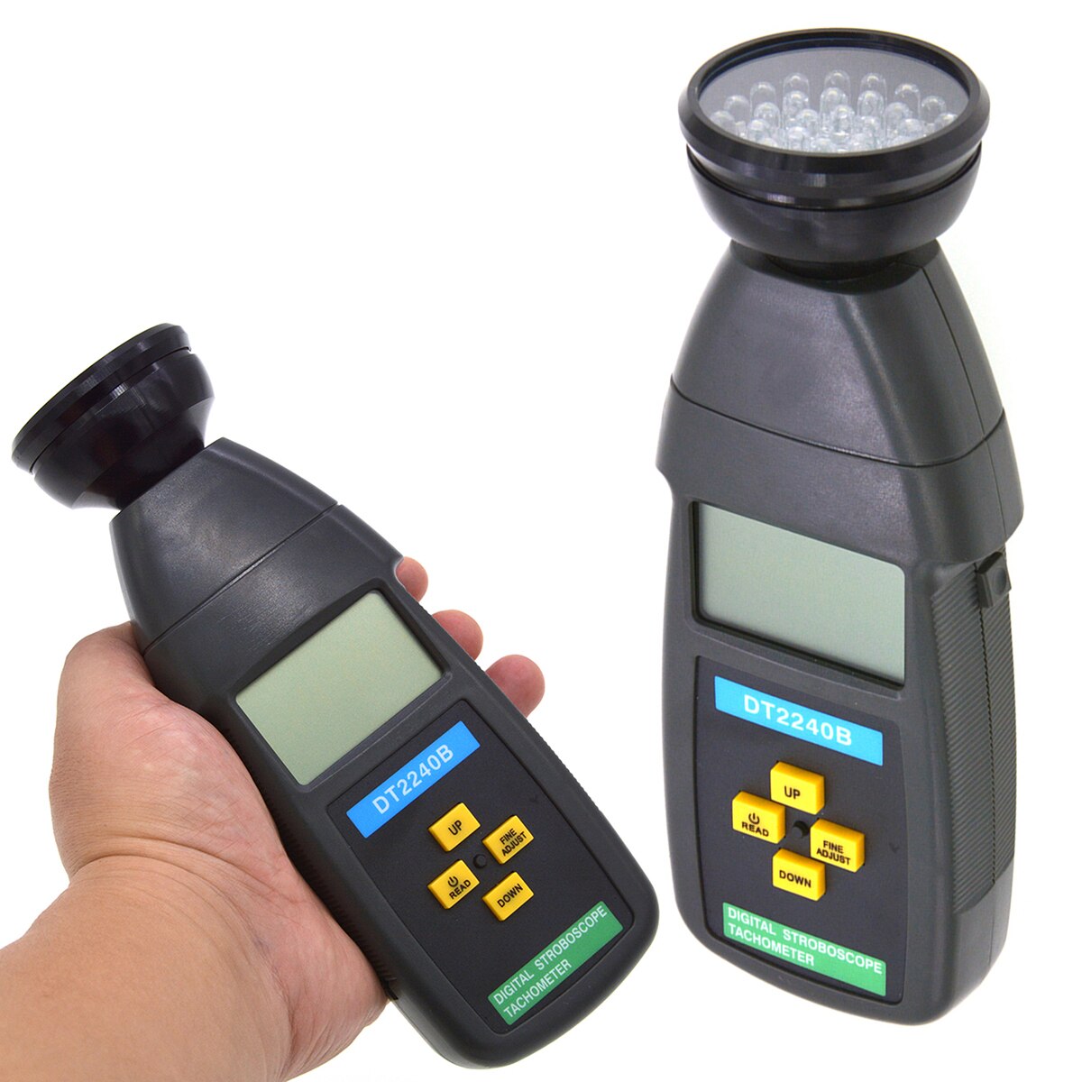 DT2240B Digital Handheld Non-Contact Stroboscope Tachometer Tester 60~40000RPM Revolution Meter Speedometer Tester