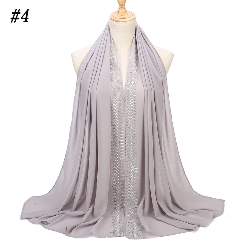 islamischen Glitter kopftuch Strass hijab schal chiffon muslimischen kopf wrap schals Malaysia hijab türkisch islamische: 4