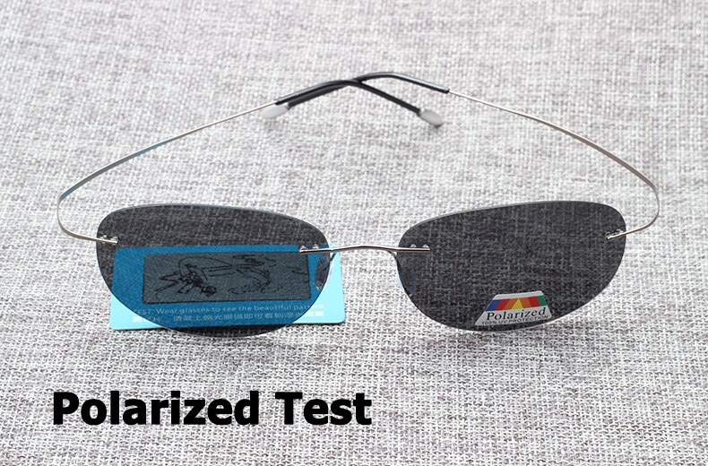 JackJad Männer Fahren Ultraleichte Titan Polarisierte Sonnenbrille Randlose Oval Rahmen Sonnenbrille Oculos De Sol
