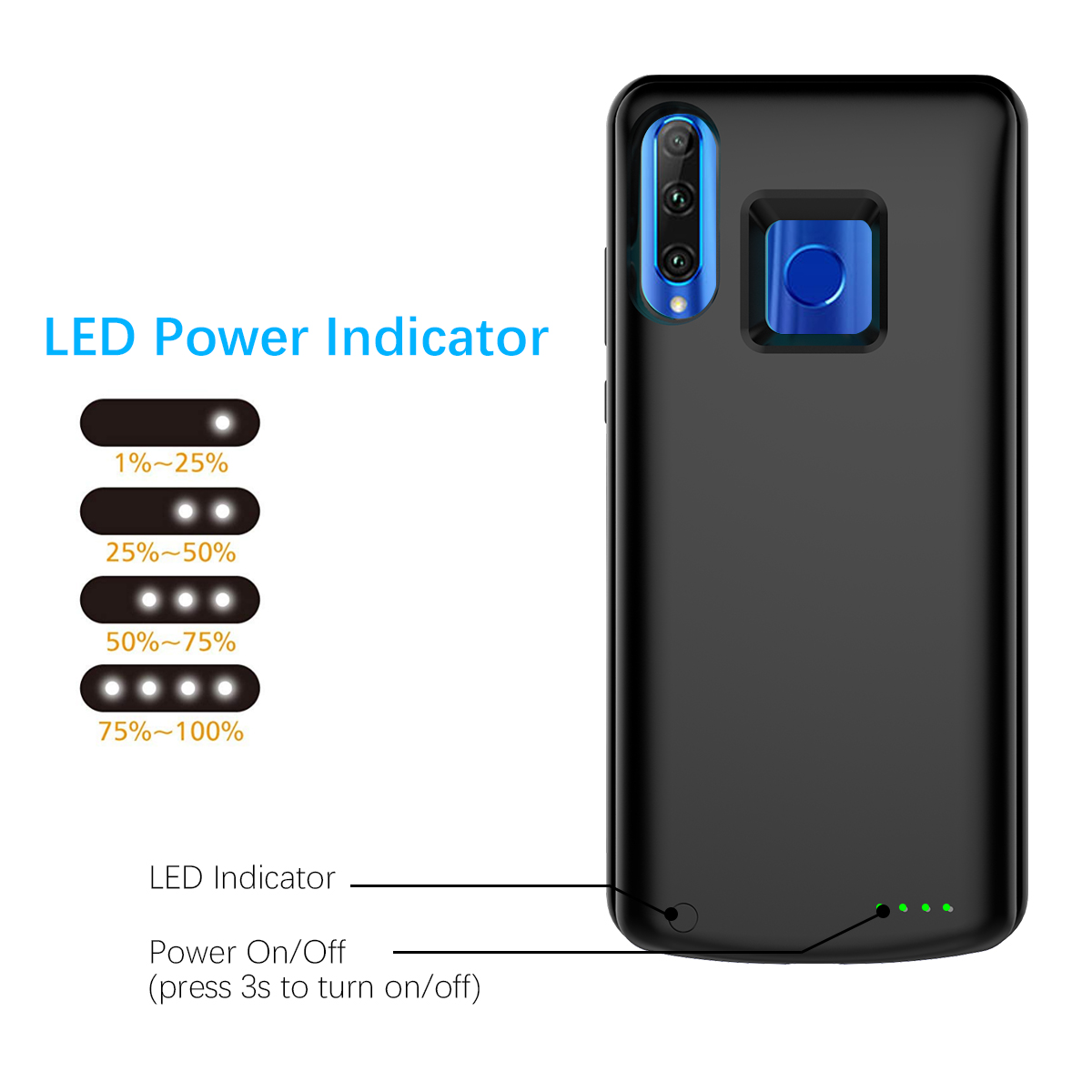 Batterij Case Huawei Honor 10i 20i 6500 mAh Oplaadbare Extended Batterij Beschermende Protector met Beugel voor Huawei Honor 20i