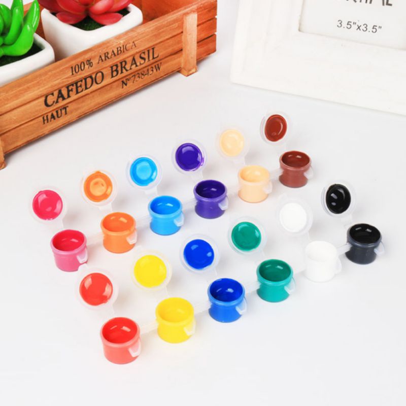 Acryl Pigment Kinderen Handwerk Schilderij Pigment Set Art Acryl Diy Hijgen Pigment Doek Leer Hout 3Ml/12 Kleuren
