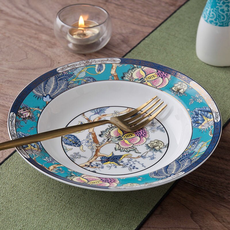 Bowl and plate Bone China Chinese tableware Jingdezhen bowl and plate high-grade rice noodles bowl porcelain