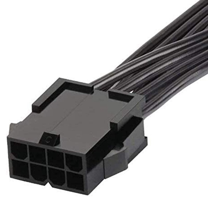 2 Pack CPU 8Pin to 8+4Pin Power Supply Extension Cable Cord 20cm Converting 8 Pin CPU Power Wire to 8+4Pin Power Wire