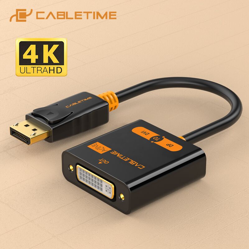 Kabeltid displayport til dvi adapter han til hun aktiv dp konverter til dvi extension 1080p 3d til hdtv pc projektor  c080