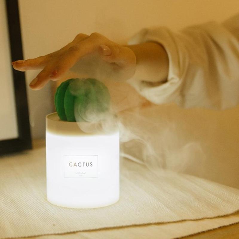 280ml kaktus timing bil luftrenser natlys luftfugter usb aromaterapi tåge maker aroma diffusor