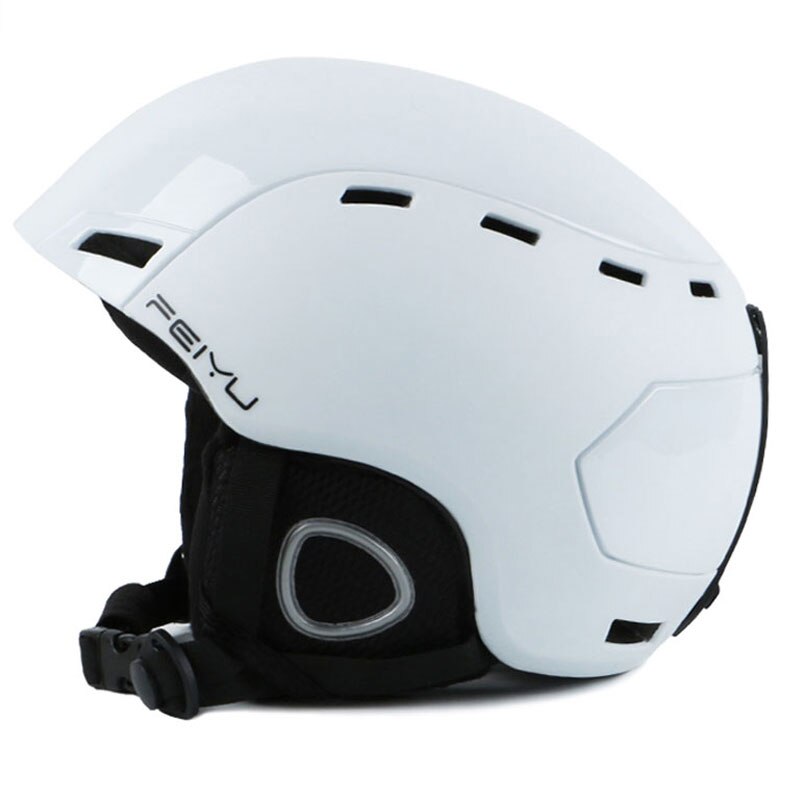 Feiyu profissional segurança pc + eps adulto adolescente capacete de esqui das mulheres dos homens skate skate capacete snowboard esportes neve capacetes: White / M(54-58cm)