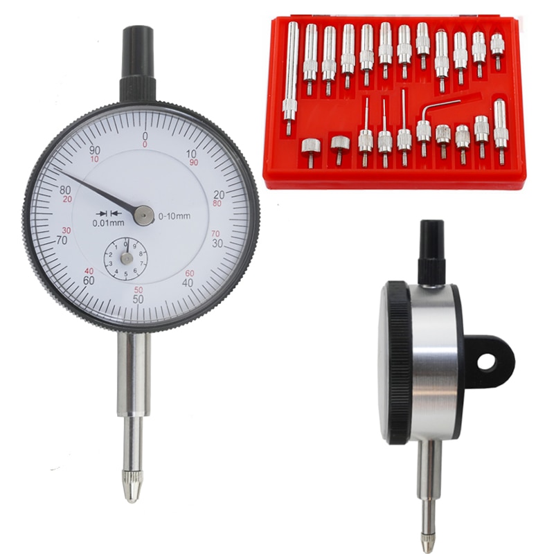 Messuhr 0-10mm 25mm 30mm Lug Zurück Test Gauge und 22 stücke Amboss Punkt Set gewinde M 2,5 4-48 gewinde Messung Werkzeug