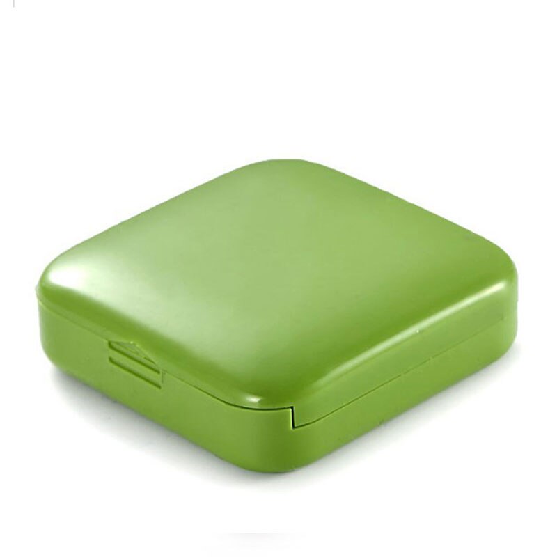 Mini 2 galler plast piller medicin box hållare förvaringsorganisatör behållare väska portabel vattentät liten medicin kista: Grön