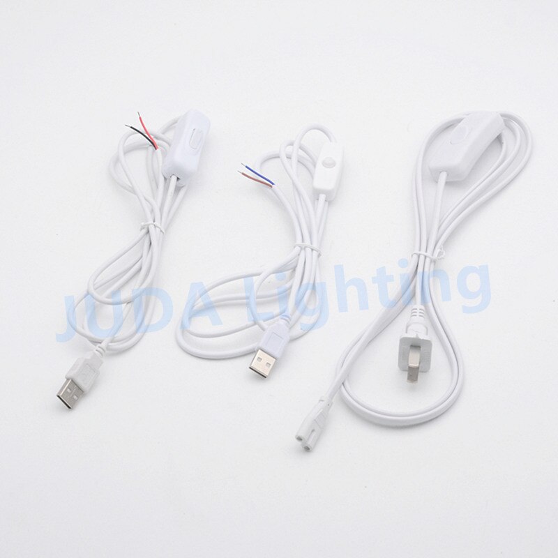 T5 plug cable with on / off switch USB plug wire with button switch Power Cord Extension Cord for table lamp desk light fittings