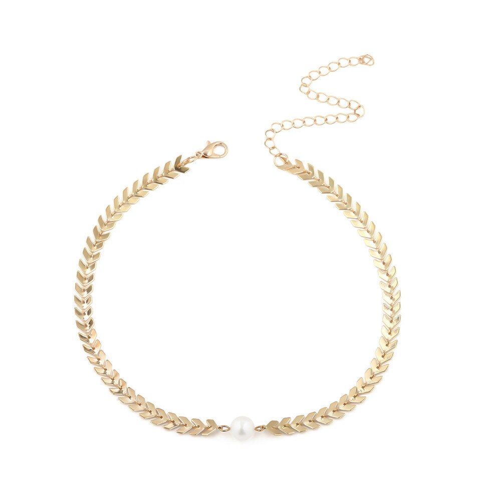 SexeMara Multi Pfeil choker Halskette Frauen Halsketten Hals Fishbone Flugzeug Halskette Flache Kette Chocker Auf Hals Schmuck: Gold