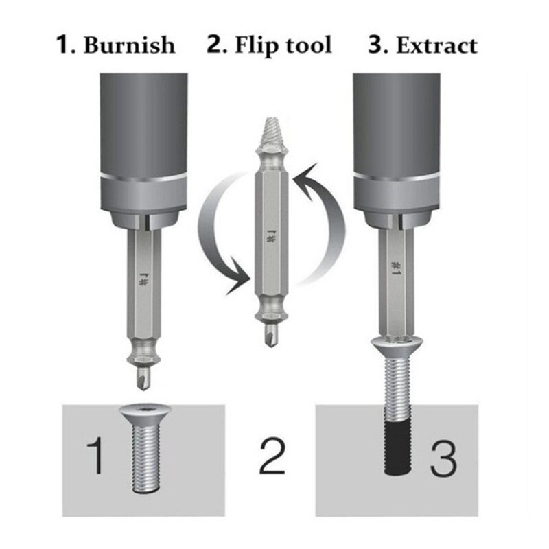 Broken Damaged Bolt Kit Extractor Easy Wish | 4PCS Tool Drill Stud Screw S2 Remover Bits Out