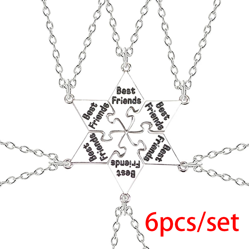 3/4/5/6/7/8/9/10 Stuks Beste Vriend Stiksels Ketting voor Mannen Vrouwen Studenten Bff Vriendschap Hanger Ster Ketting Choker Sieraden: Plating Pistool