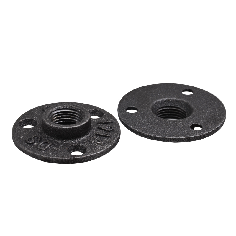 G1/2" DN15 malleable Iron Cast Wall Mount Antique black Floor Flange Base Bracket Tube Pipe Loft Industrial Style 4PCS/LOT