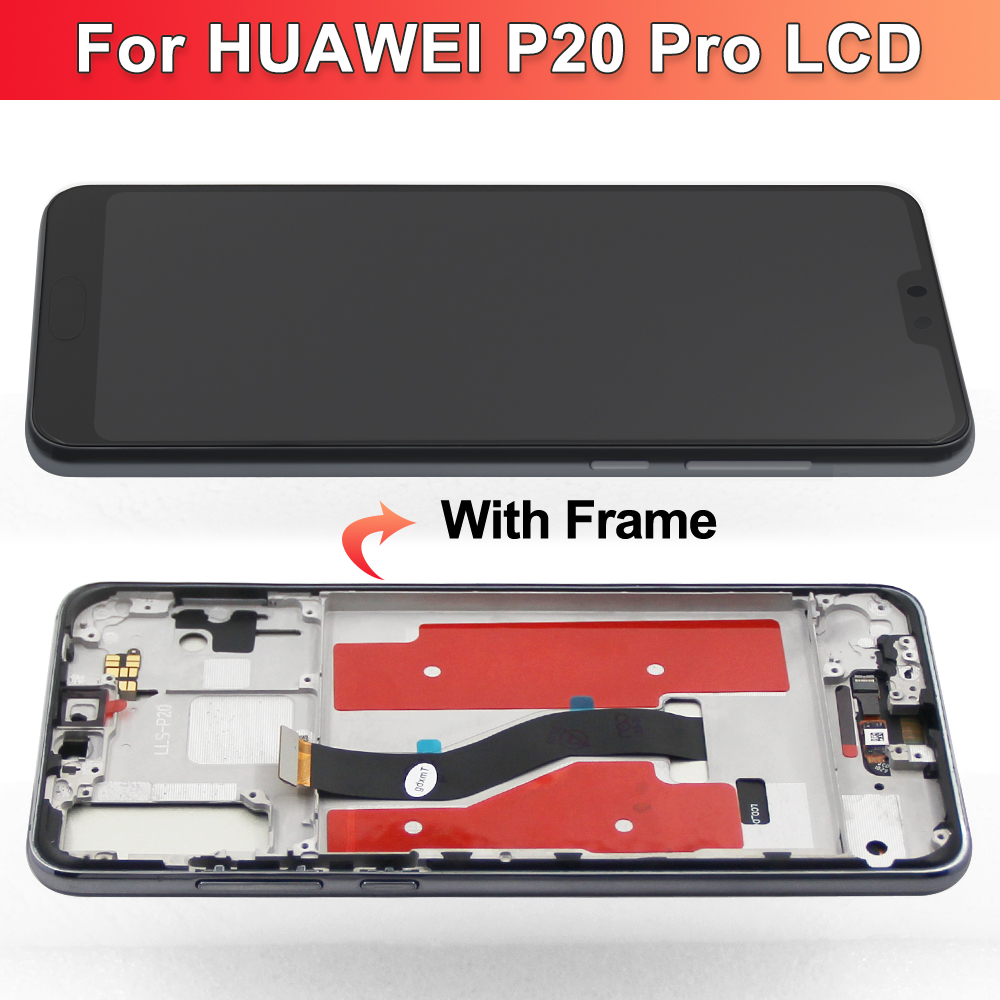 Pantalla de 6,1 pulgadas para Huawei P20 Pro, marco de pantalla LCD, montaje de digitalizador con pantalla táctil para Huawei P20 Pro CLT-L09 CLT-L29 pantalla LCD