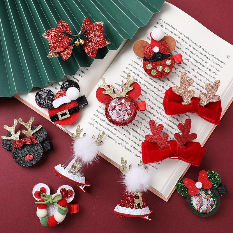 Mignon épingle à cheveux pince à cheveux pour filles bébé enfants épingles à cheveux joyeux noël épingles à cheveux femmes fête Barrettes cheveux accessoires chouchous