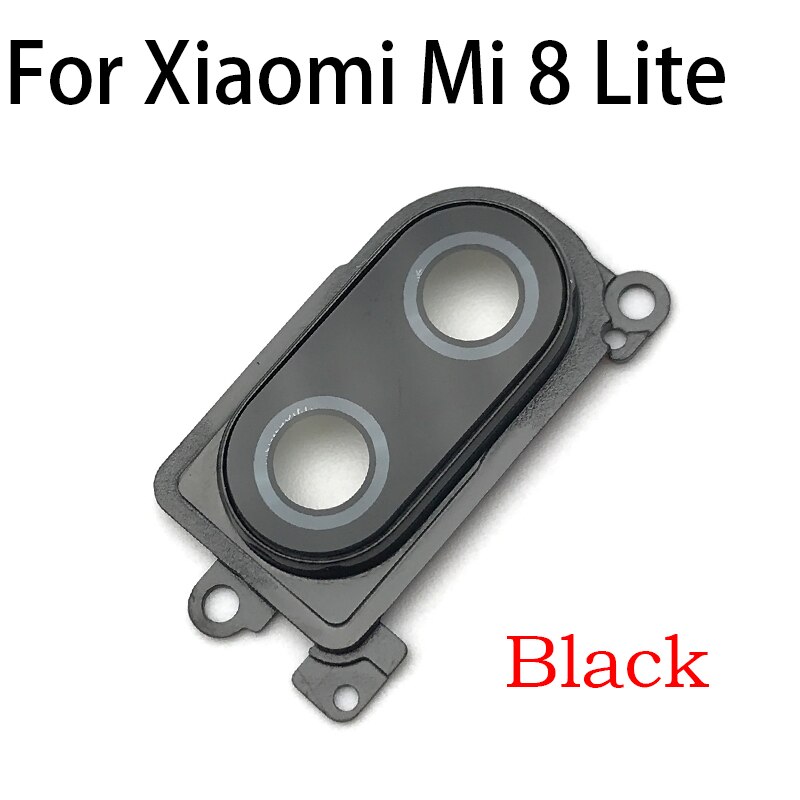 Tylna szyba aparatu dla Xiaomi Mi 6 Mi6 M6 Mi 8 Mi8 Mi 9 Mi9 Lite SE tylna kamera szklany obiektyw z ramką dla Redmi Note 8 Pro: Mi 8 Lite Black
