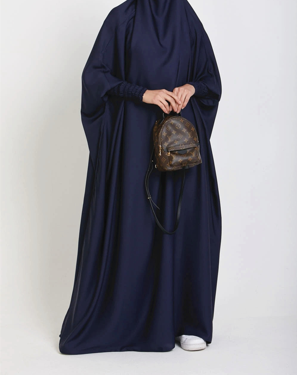 Jilbab – robe de prière en Satin, tenue une pièce élégante, 10 couleurs,: Navy
