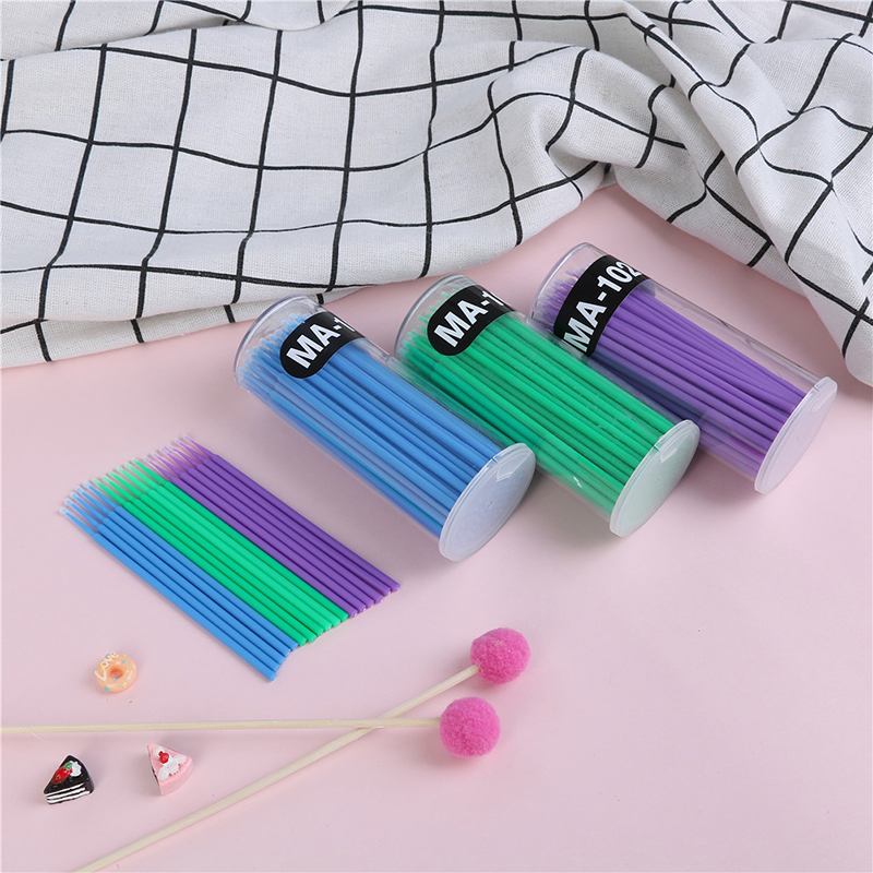 100 Stks/pak Wattenstaafje Microbrushes Wimper Extension Duurzaam Micro Individuele Applicators Wattenstaafje Wegwerp Make-Up Kwasten